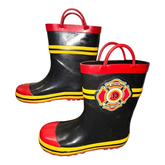 Fireman / Firefighter Unisex Rain Boots – Kids Size 13-1 - Picture 5 of 13